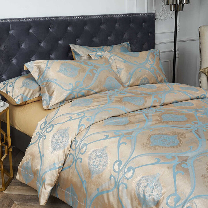 Dolce Mela Duvet Cover Set Jacquard Top & 100% Cotton Inside