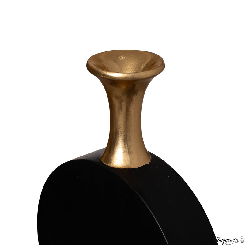 38 Inch Gold and Black Floor Vase