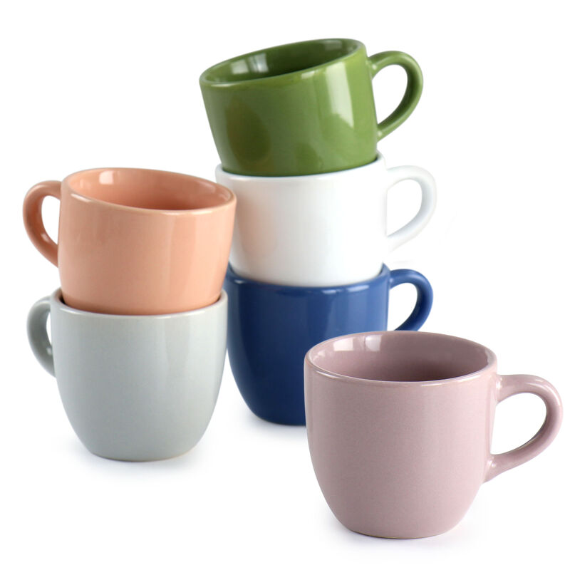 Mr. Coffee 12 Piece 3oz Stoneware Espresso Cup and Saucer Set in Assorted Colors