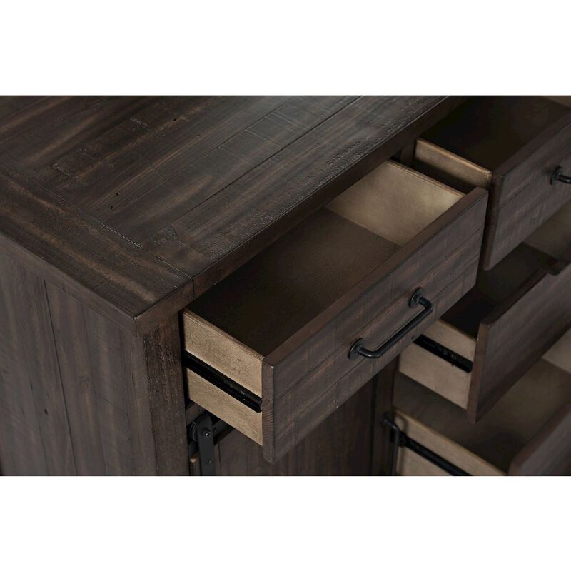 Jofran Madison County Rustic Reclaimed Pine Farmhouse Door Dresser