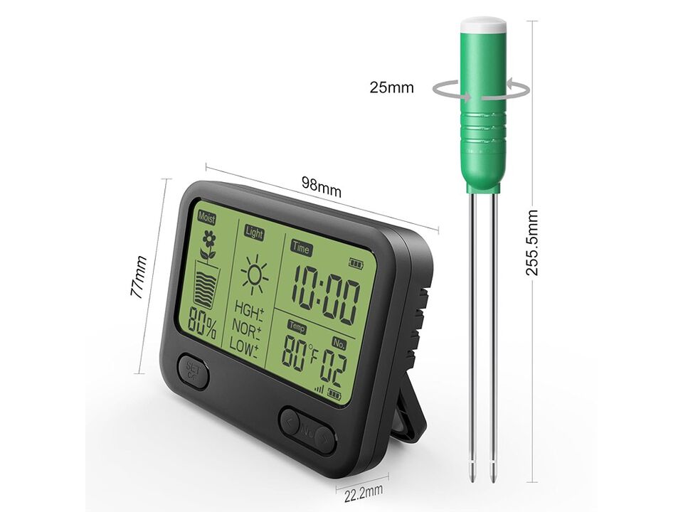 BIGTRIDE Wireless Soil Tester with LCD Display - 4-in-1 Sensor for Moisture