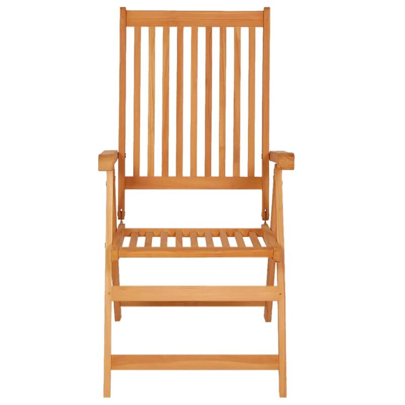 vidaXL Garden Chairs 2 pcs with Red Cushions Solid Teak Wood