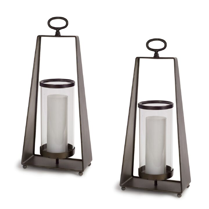 Set of 2 Decorative Candleholders for Elegant Home Décor and Ambient Lighting