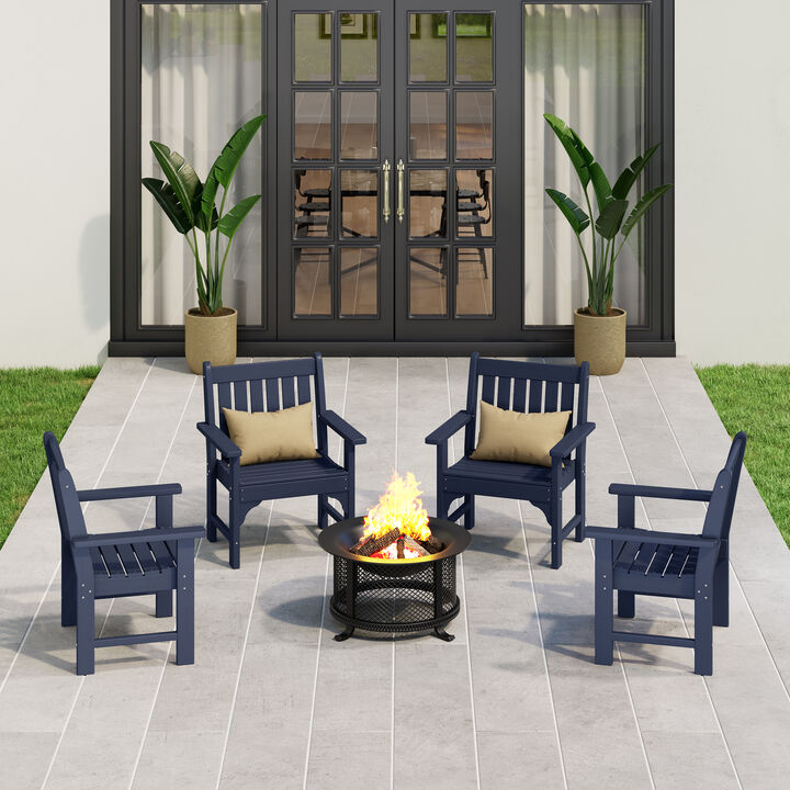 WestinTrends Outdoor Patio HDPE Adirondack Dining Arm Chairs (Set of 4)