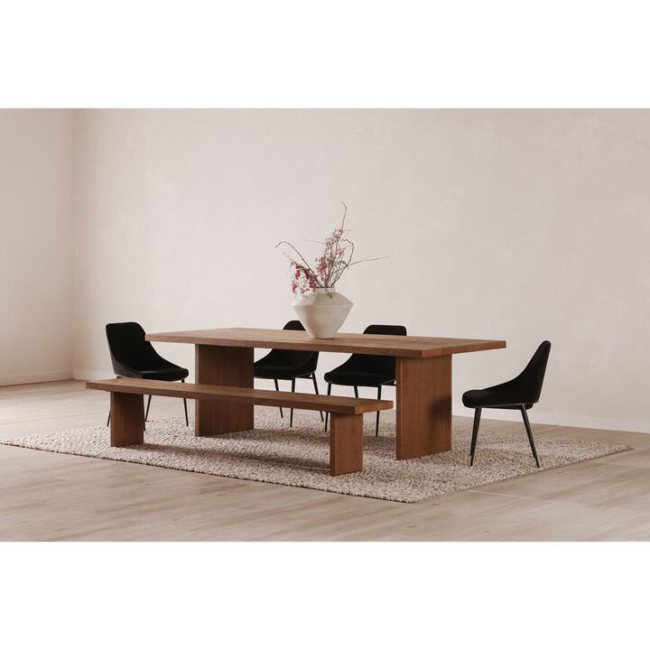 Moe's Home Collection SEDONA DINING CHAIR SHADOWED BLACK VELVET-SET OF TWO
