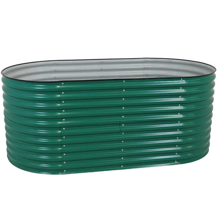 Sunnydaze Galvalume Steel Oval Raised Garden Bed - 79 in x 32 in