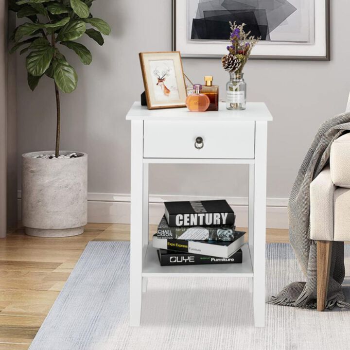 Two-Layer Bedside Table Stylish and Functional Nightstand for Bedroom Storage