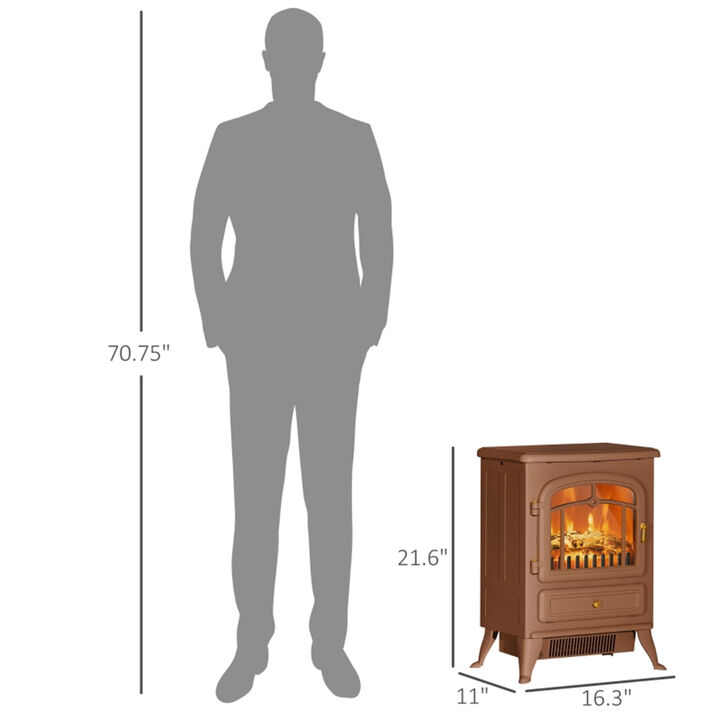Wall-Mounted Electric Fireplace Heater with Remote Control