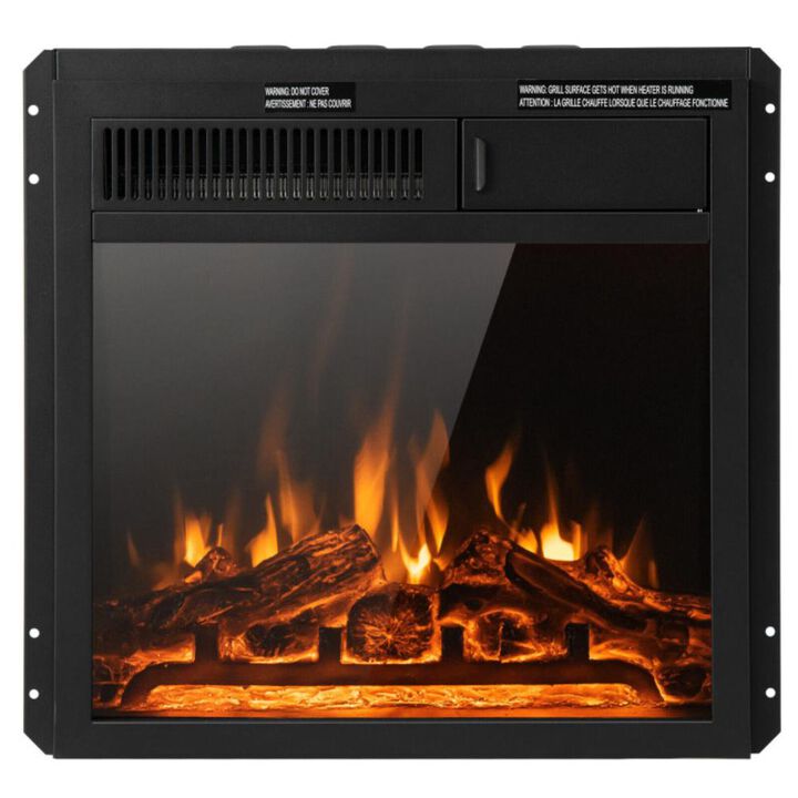 Hivvago 18/22.5 Inch Electric Fireplace Insert with 7-Level Adjustable Flame Brightness