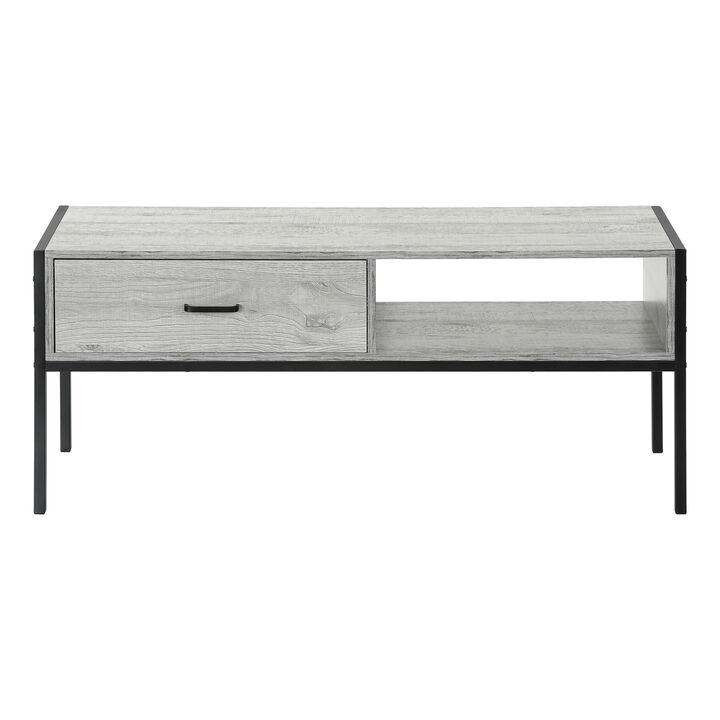 Monarch Specialties I 2875 Tv Stand, 48 Inch, Console, Media Entertainment Center, Storage Drawer, Living Room, Bedroom, Laminate, Metal, Grey, Black, Contemporary, Modern