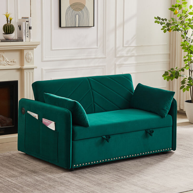 3-in-1 Sleeper Sofa Bed with USB Port