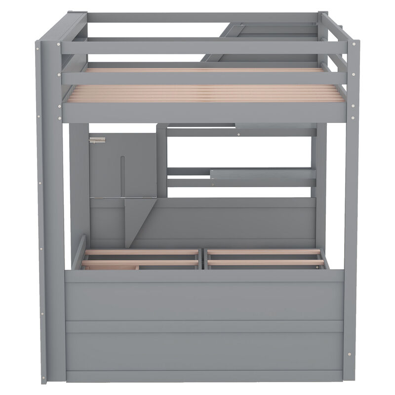 Merax Convertible Bunk Bed with Storage Staircase