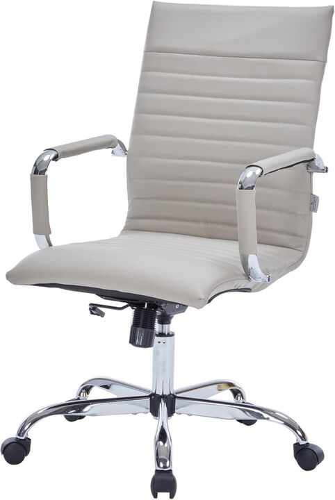 LeisureMod Harris Modern Adjustable Office Executive Swivel Chair High-Back Task Office Chair