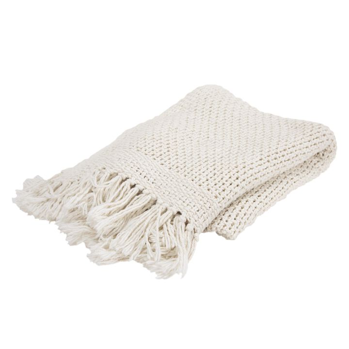 White 50" x 60" Throw Blanket