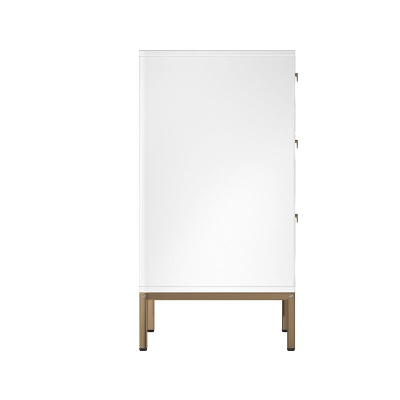 32.28 in. H Freestanding Storage Cabinet Black 3 Drawer Accent Cabinet