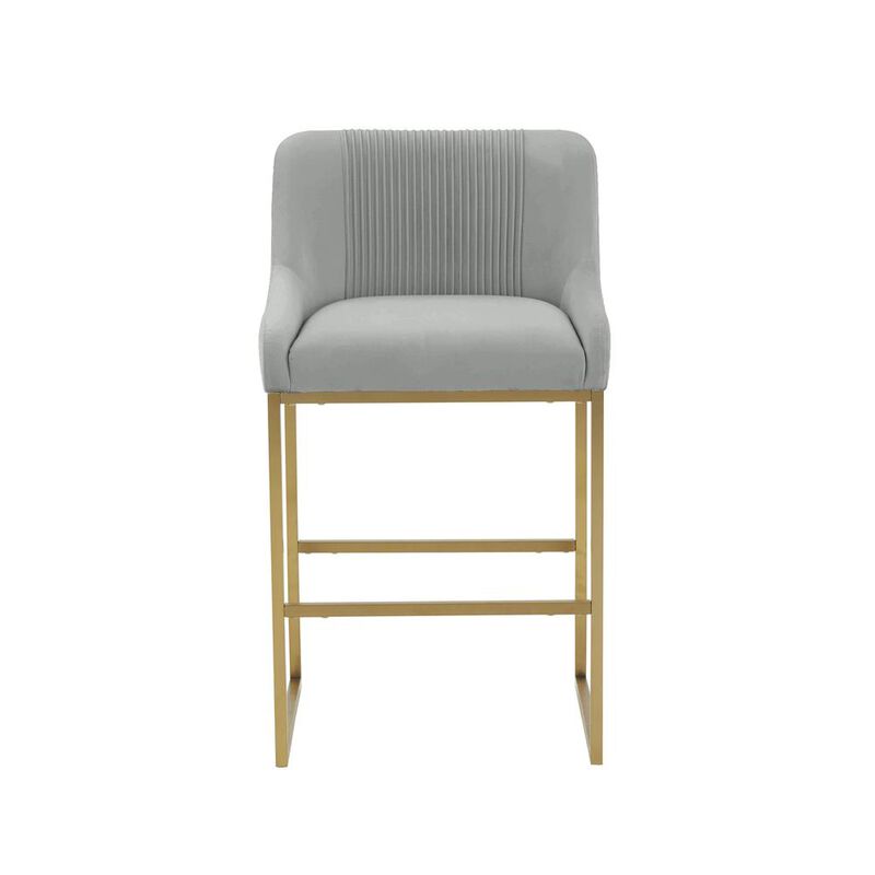 Belen Kox Glam Grey Pleated Velvet Dining Chair, Belen Kox