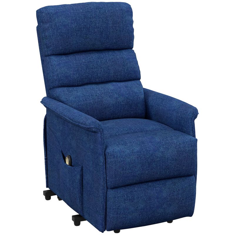 Power Lift Chair for Ease-Loving Adults, Electric Lift Recliner Chair with Remote Control, Side Pockets for Living Room, Dark Blue
