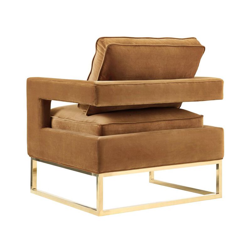 Belen Kox Luxe Cognac Velvet Curved Chair, Belen Kox