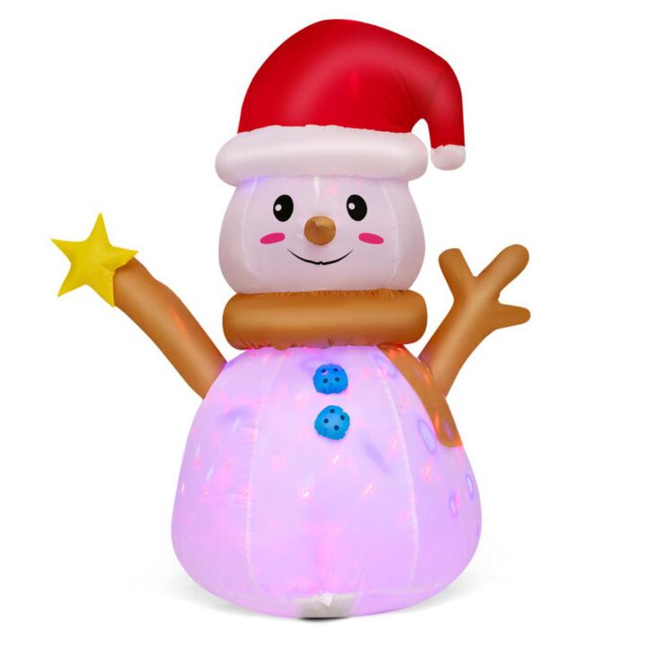 4 Feet Inflatable Christmas Snowman with Colorful LED Light