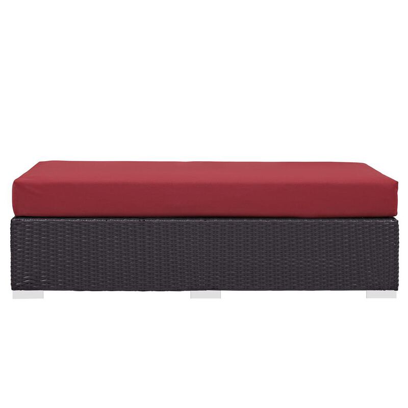 Modway Convene Outdoor Patio Fabric Rectangle Ottoman