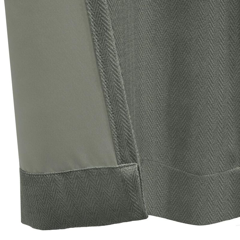 Thermalogic Galati Room Darkening Trendy Textured Herringbone Motif Dual Header Curtain Panel Charcoal
