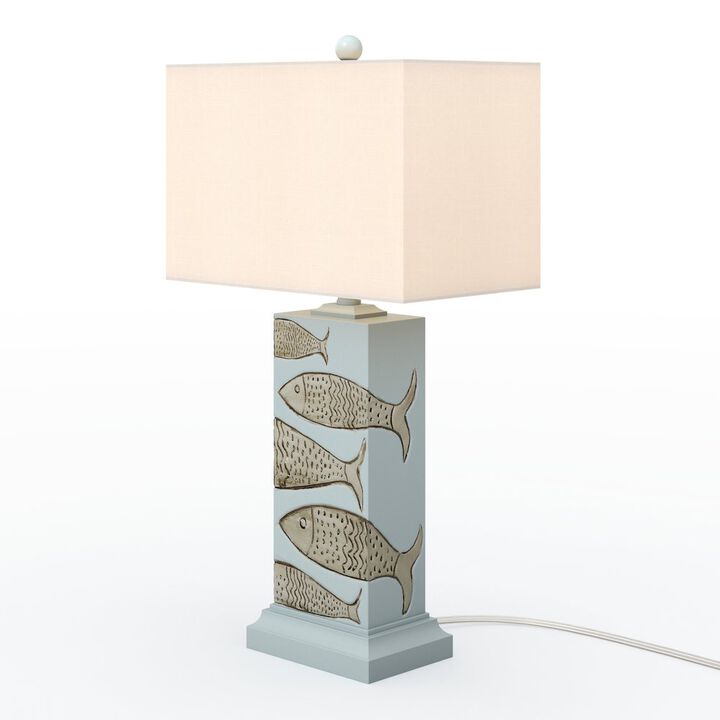 Lux Lighting Pompano 28 Polyresin Coastal Fish Table lamp, (Set of 2)