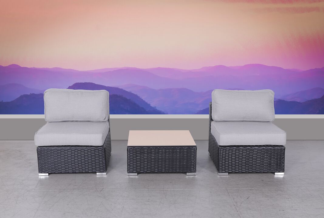 Living Source International Wicker Fully Assembled 2 - Person Seating Group with Cushions