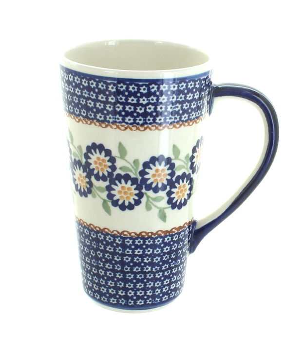 Blue Rose Polish Pottery Large Coffee Mug