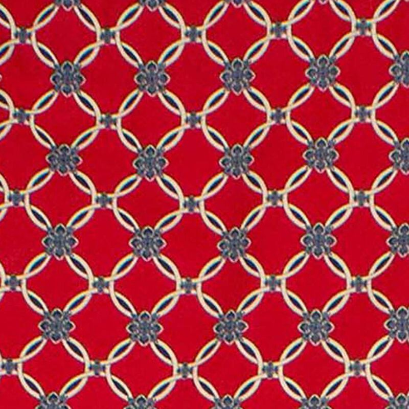 Andromeda Geometric Arch 3" Rod Pocket Valance 50" x 17" Red by RLF Home