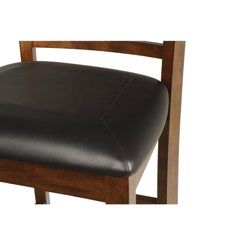 New Classic Furniture Furniture Gia Faux Leather Counter Chairs in Brown (Set of 2)