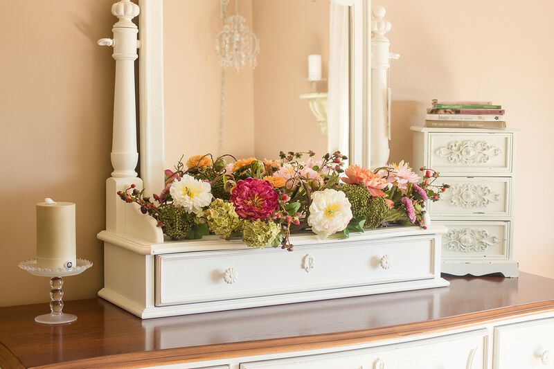 Nearly Natural 6.5-in Mixed Peony Centerpiece