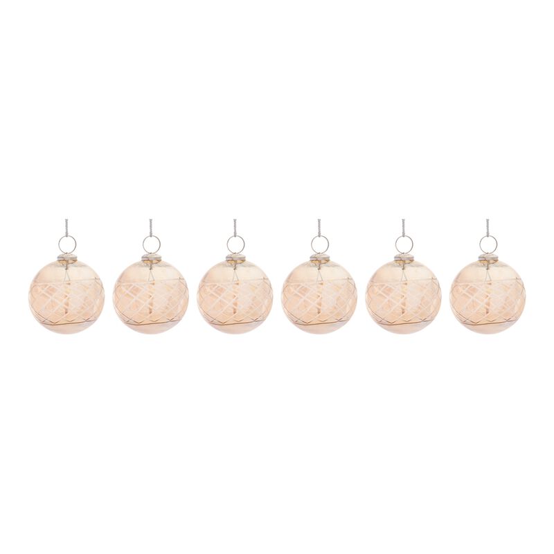 Etched Glass Ball Ornament (Set of 6)