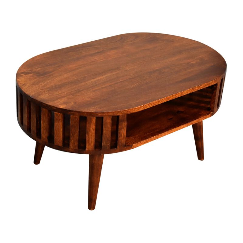Ariella Chestnut  Open Shot Solid Wood Coffee Table