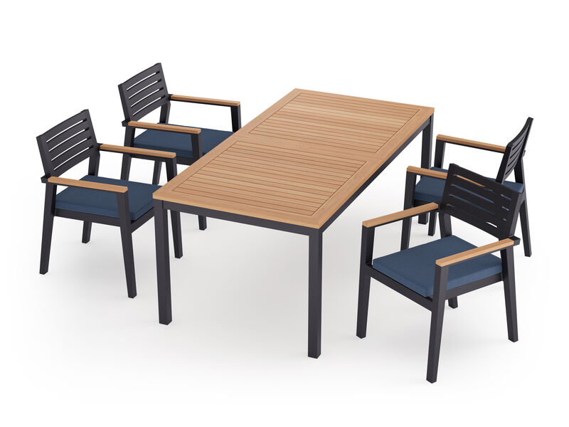 Rhodes 5 Piece Patio Dining Set with 72 in. Table
