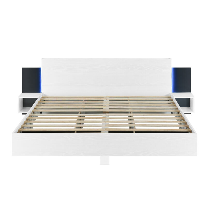 Merax Floating Platform Bed with LED Lights