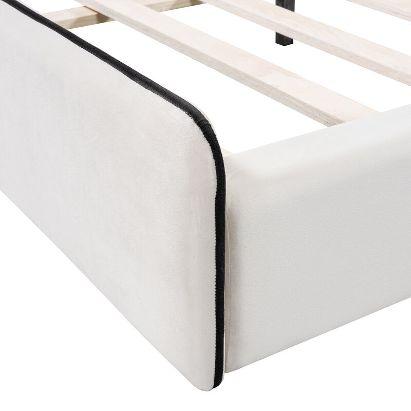 Merax Upholstered Platform Bed with Headboard