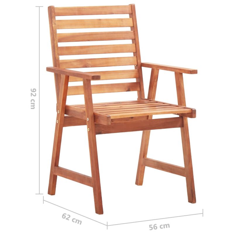 vidaXL Patio Dining Chairs 4 pcs with Cushions Solid Acacia Wood