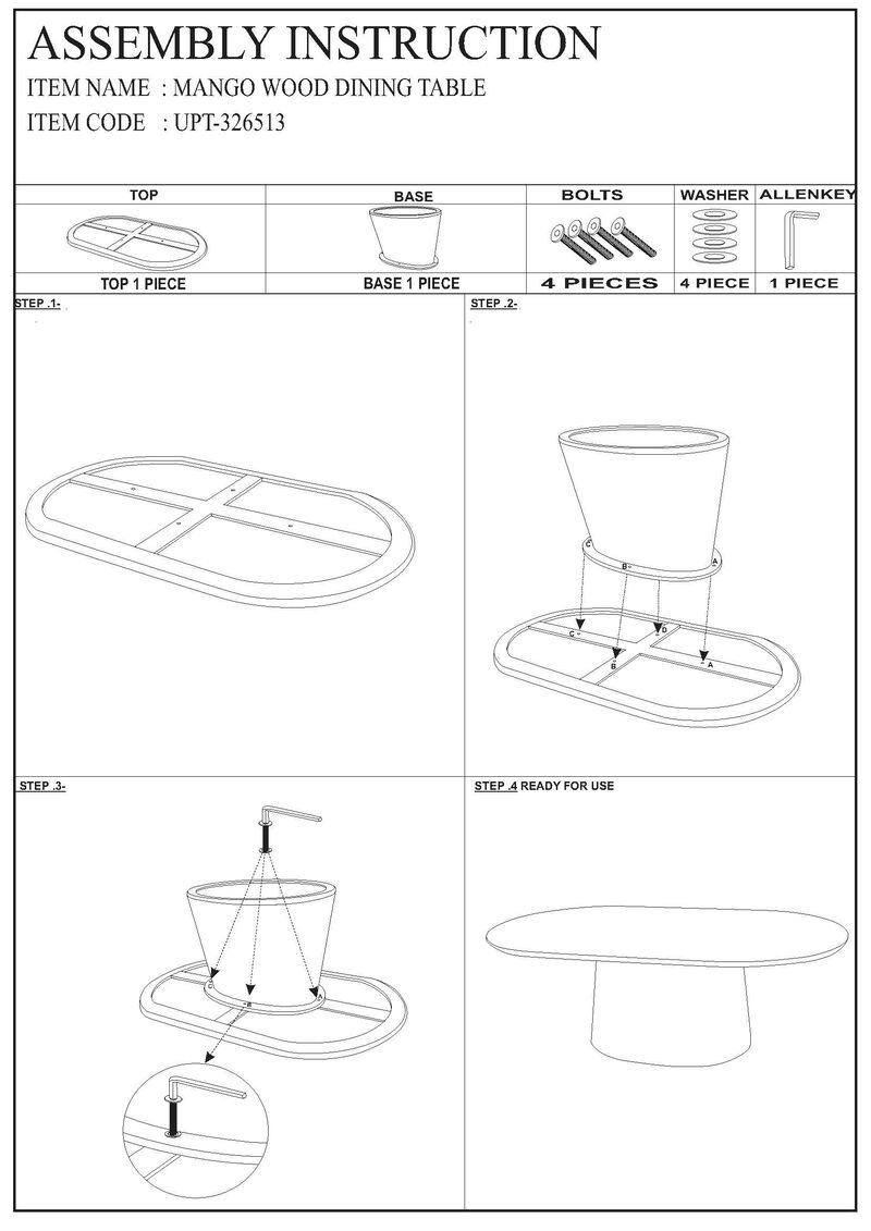 Jano Dining Table, 79 Inch Oblong Top with Tapered Pedestal Base, Sandblasted Black Mango Wood