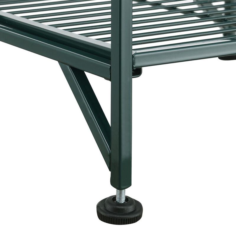Convenience Concepts Xtra Storage 3 Tier Wide Folding Metal Shelf, Green