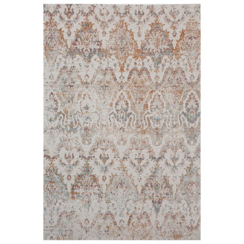 Rustic Damask Rectangular Outdoor Area Throw Rug