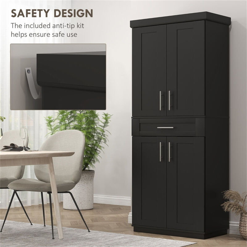 Compact Kitchen Storage Cabinet with Drawers and Doors