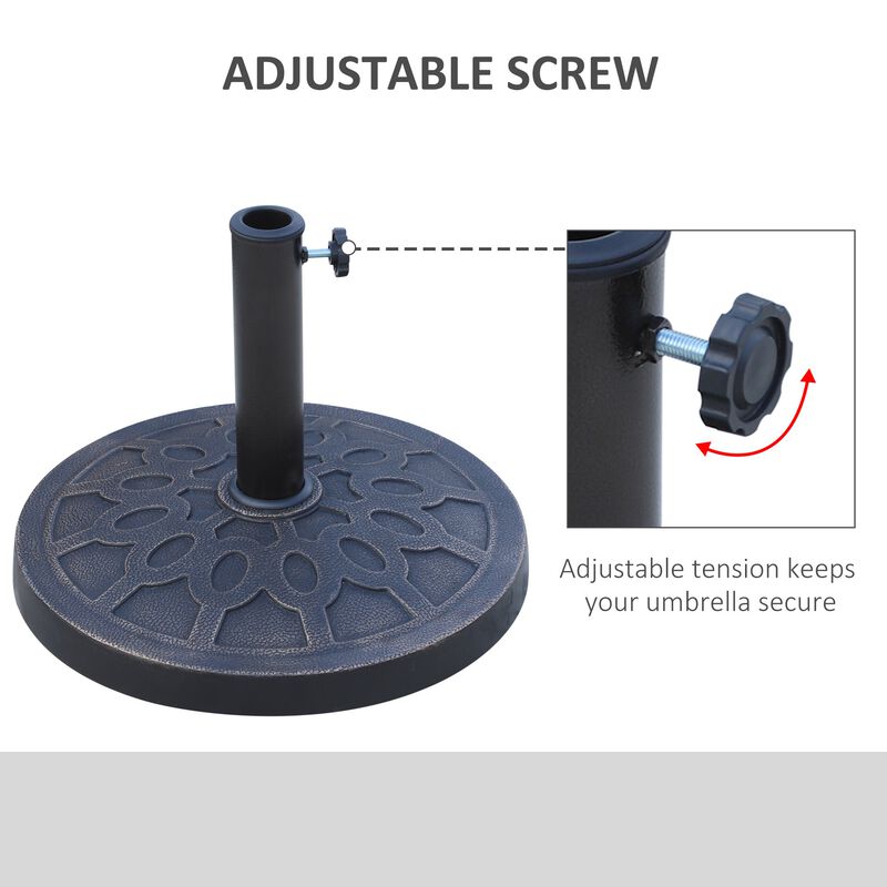 Elegant Shade Stabilizer: 18" Round 26.4lb Bronze Decorative Umbrella Stand