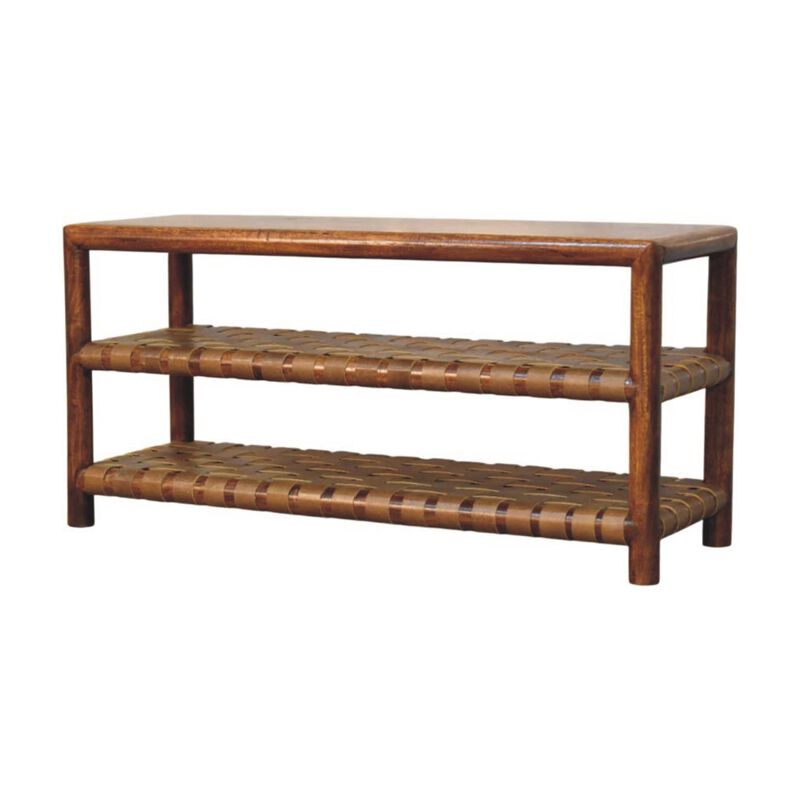 Artisan Furniture Solid Wood Regency Woven Chestnut 2 slot Shoe Rack