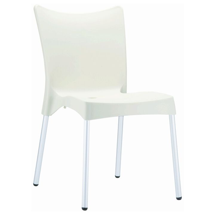 33.25" White Stackable Outdoor Patio Dining Chair