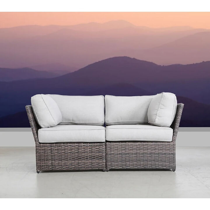Living Source International Fully Assembled 66'' Wide Outdoor Wicker Loveseat with Cushions New