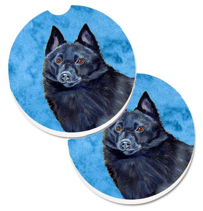 Caroline's Treasures Blue Schipperke Set of 2 Cup Holder Car Coasters LH9384BUCARC, 2.56, Multicolor