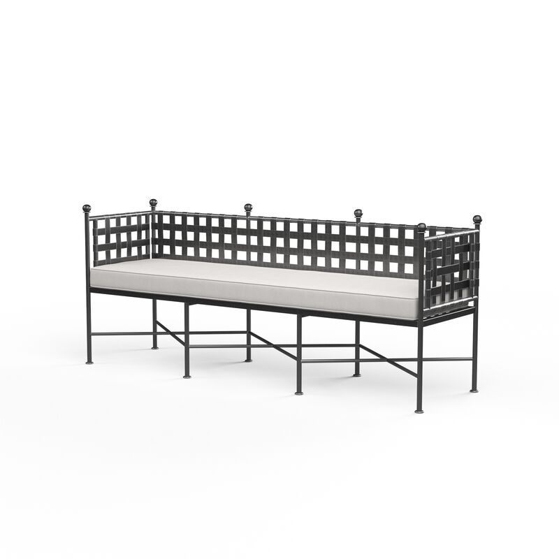 Provence Garden Bench in Canvas Flax w/ Self Welt