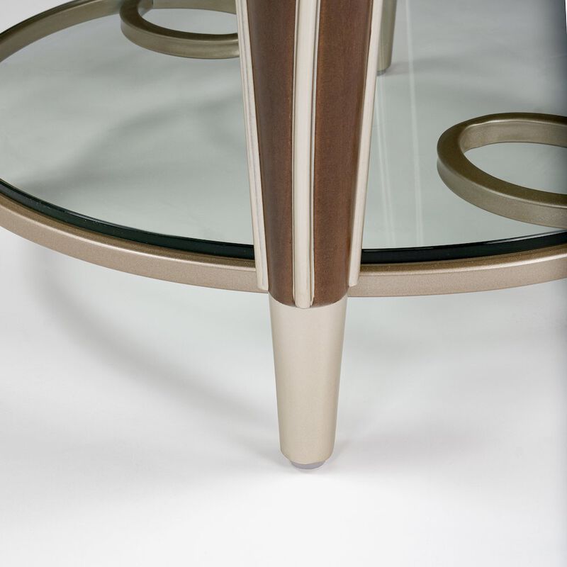 Michael Amini Villa Cherie End Table - Hazelnut