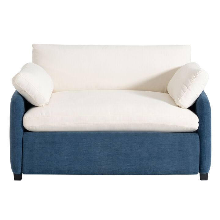 50*43" Oversized Chenille Single Sofa Chair,Wide and Deep Seat Accent Chair,Modern Upholstered Comfy Armchair,Color Blocking Couch Lounge with Pillows for Living Room,Apartment,Bedroom,3 Colors