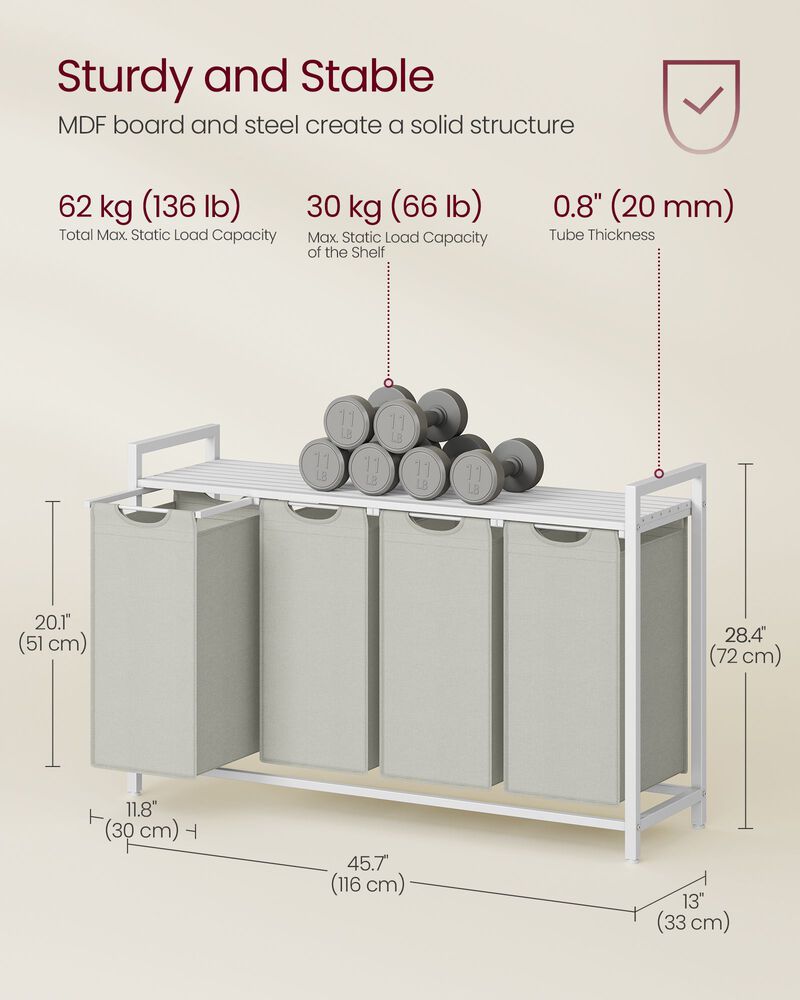Laundry Hamper with Lid and Durable Construction for Easy Use